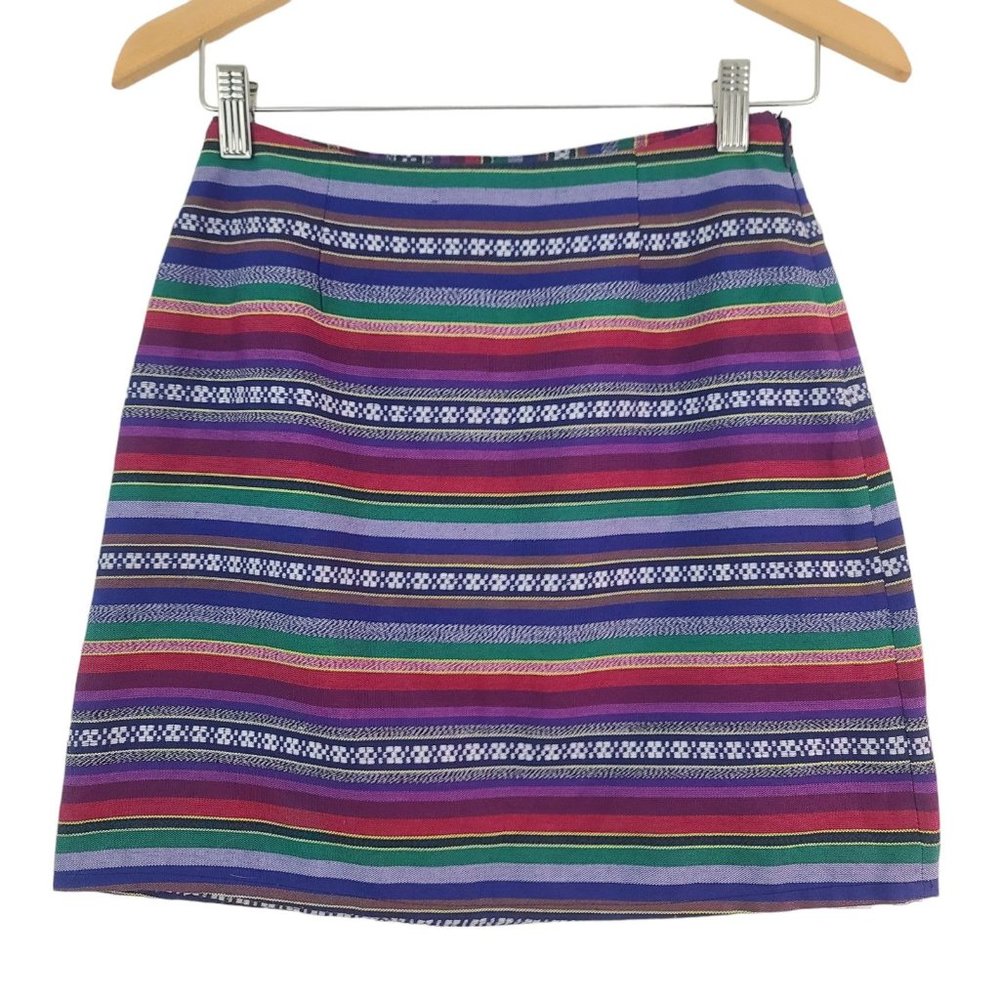 Shrinking Violet Womens Boho Mini Skirt Size S Southwestern Aztec Beachy Hippie